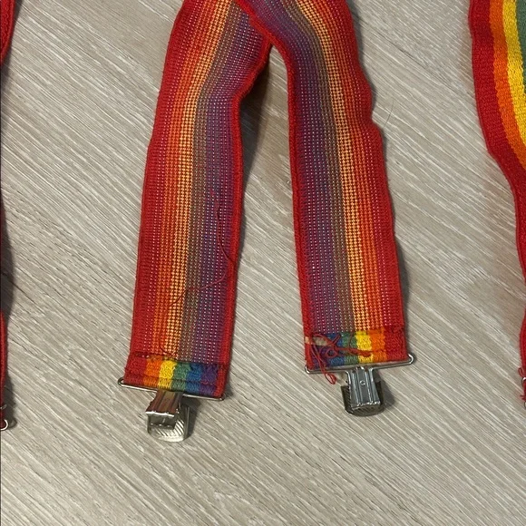 Rainbow Striped Elastic Wide Band Suspenders - Picture 2 of 8